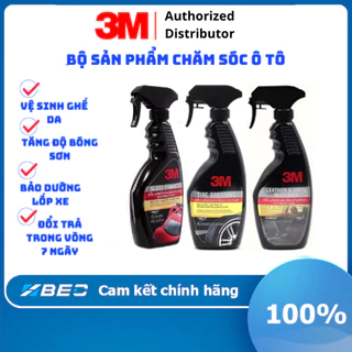 Bộ sản phẩm chăm sóc xe 3M, vệ sinh ghế da, bảo dưỡng nội thất, làm bóng lốp vỏ xe, bóng sơn xe máy, ô tô, nhập Thái Lan