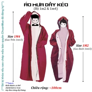 Áo mưa 1 người lớn Nam Nữ KOJMAC Raincoat Fashion 1m2 & 1m4 ( Bộ đồ măng tô chống thấm nước thời trang cặp đôi ..)