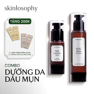 Combo Dưỡng Da Dầu Mụn: Pre-serum Độc Bản, serum điều tiết dầu Nhẹ Nhõm | SKINLOSOPHY