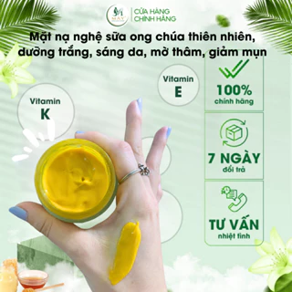 Mặt nạ nghệ sữa ong chúa thiên nhiên, dưỡng trắng, sáng da, mờ thâm, giảm mụn, Mây Đơn Giản Là Đẹp 50g