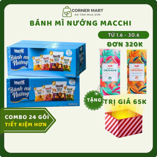 [MÃ GIẢM 10K] 12 Gói Bánh Ăn Vặt Macchi Bánh Mì Mix 4 Vị Cao Cấp Thơm Bơ Giòn Ngon Tốt Cho Sức Khỏe