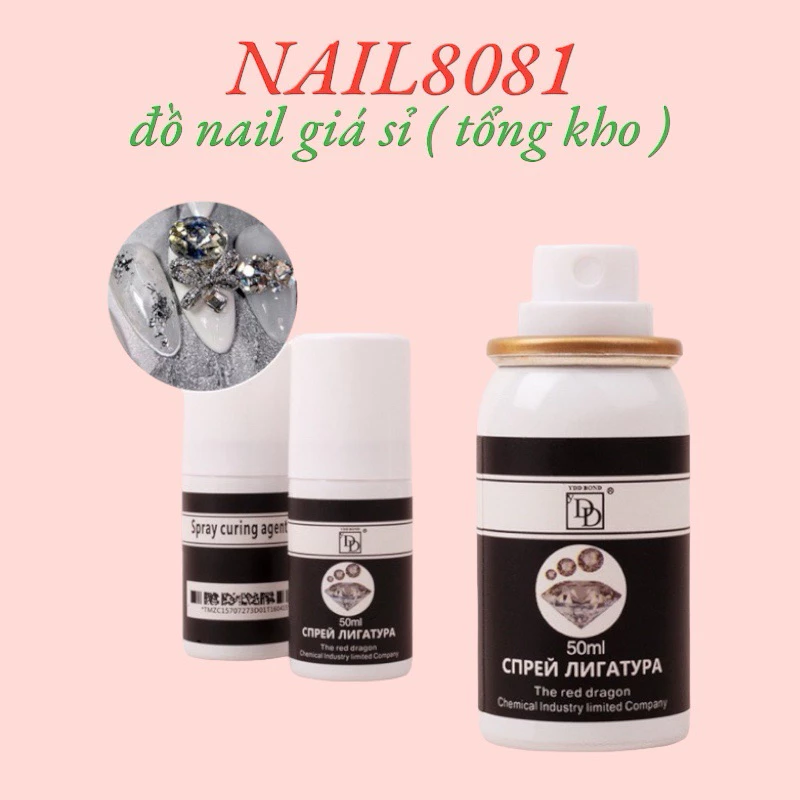 Nước xịt sáng đá nail , làm khô keo 50ml