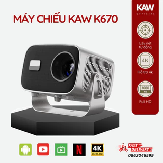 Máy chiếu mini KAW-K670 Plus Full HD 1080p, Hệ điều hành Android/IOS, HDMI, Bảo Hành 12 Tháng