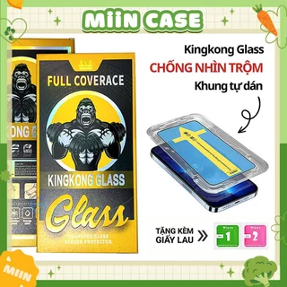 Kính cường lực iphone tự dán Kingkong Glass chống nhìn trộm  7P/8P/X/Xsmax/11/12/13/14/15/Pro/Promax