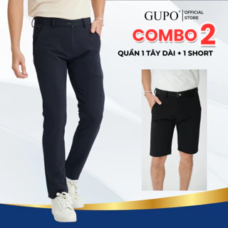 [Combo 2] 1 Quần Âu Nam Ống Côn Slimfit Cotton GUPO Local Brand 1 Quần Short Tây Co Giãn 4 Chiều