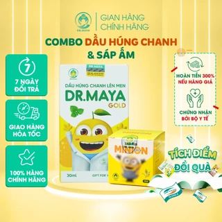 Combo Dầu húng chanh Minion Plus Dr.maya 30ml và Sáp ấm MINION PLus Dr.maya - Hỗ trợ sức khỏe cho bé