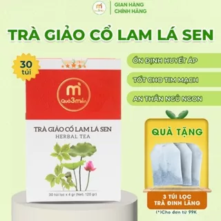 Trà Giảo Cổ Lam Lá Sen hộp 30 túi lọc thương hiệu Quà 3 Miền