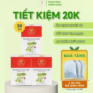 Combo 3 hộp Trà Giảo Cổ Lam Lá Sen hộp 30 túi lọc thương hiệu Quà 3 Miền