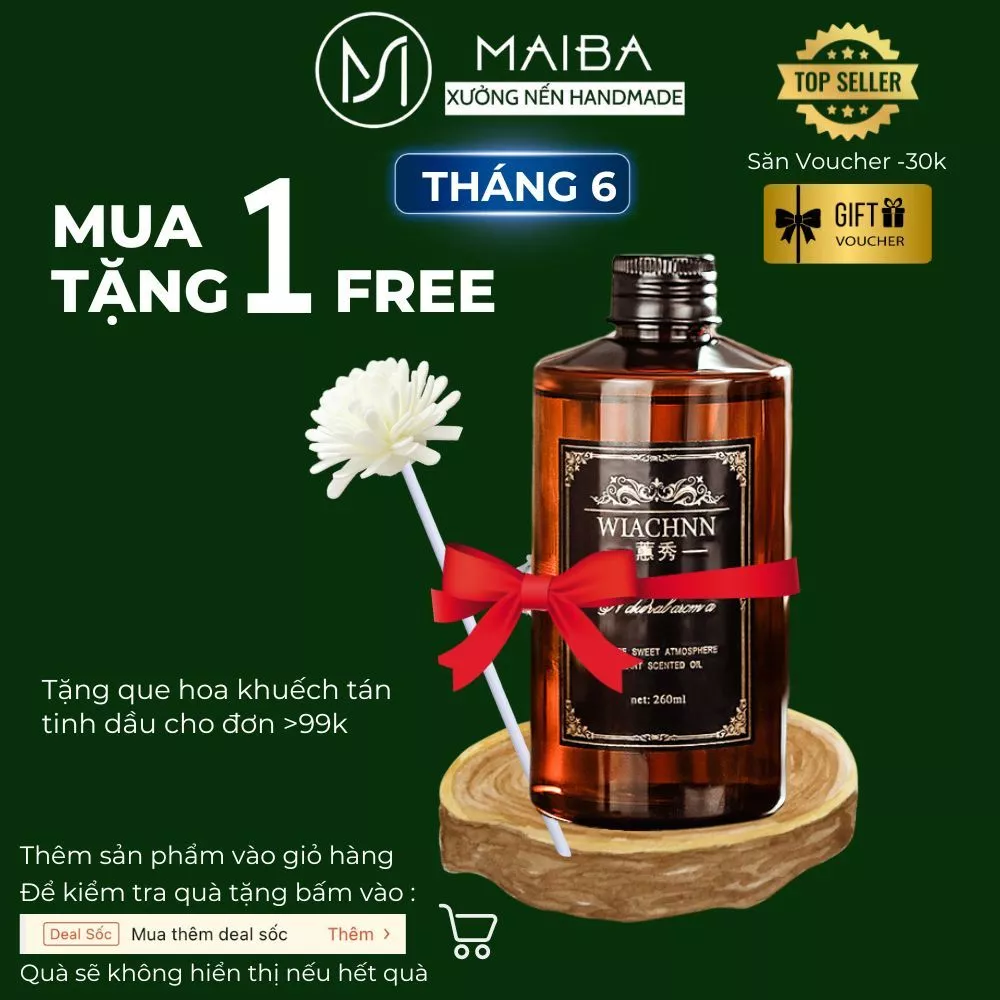 Chai Tinh Dầu Thơm Phòng Bổ Sung 260ml Cho Chai Đã Sử Dụng Hương Tự Nhiên Tặng Kèm Que Khuếch Tán