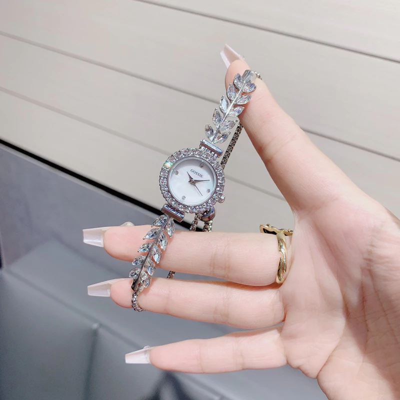 Đồng Hồ Nữ Gossie Cỏ Nhánh Lá Lệ Dây Rút Tùy Chỉnh To Nhỏ Theo Mong Muốn