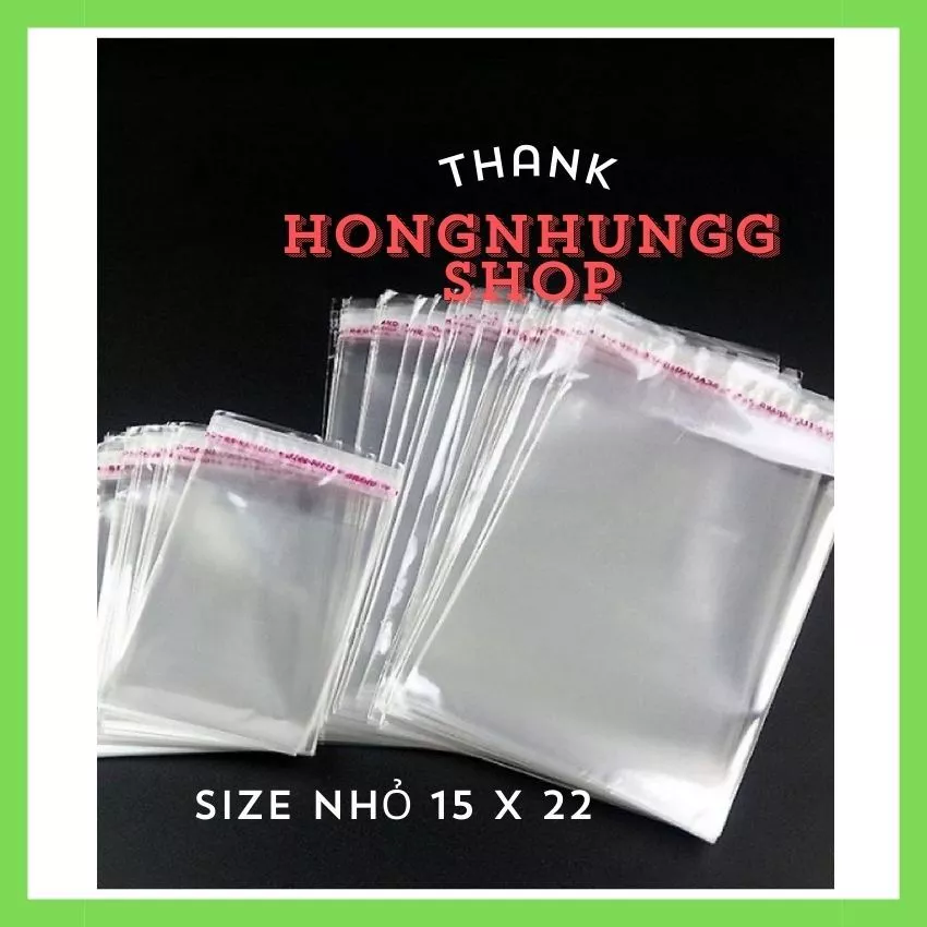 200 gram Túi kiếng trong dán keo, túi b1ong kính nilon opp size nhỏ