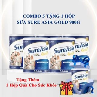 Combo 5 Hộp Tặng 1 Hộp Sữa Bột Sure Asia Gold 900g. Tặng Kèm 1 Hộp Quà Sức Khỏe