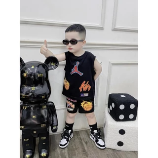 Set bộ áo tank top JOR.DAN cho bé trai, bộ áo ba lỗ quần short đùi thể thao vải cotton - Sammy_VN