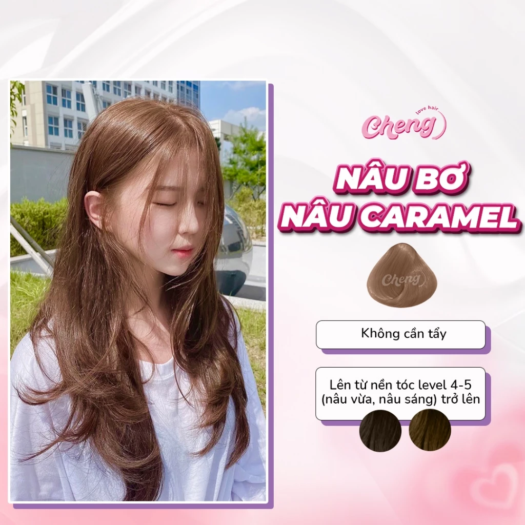 Thuốc Nhuộm Tóc Màu NÂU CARAMEL - NÂU BƠ Không Tẩy | Chenglovehair, Chenglovehairs