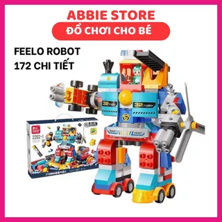 Đồ Chơi Lắp Ráp Robot Biến Hình Xe Cảnh Sát Cho Bé 172 Chi Tiết Hãng Feelo