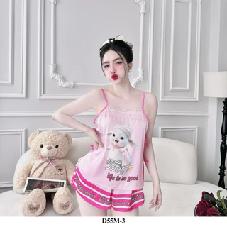 Bộ Đùi Ngủ 2 Dây Sexy Cột Eo-D55