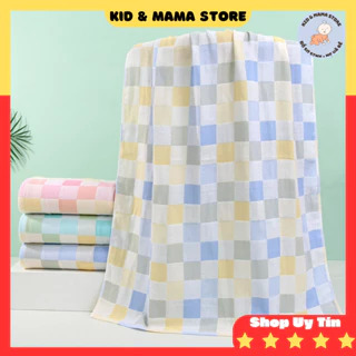 Khăn tắm cho bé chất liệu cotton 2 lớp thoáng khí mềm mại thấm hút size 70*140cm A55 Kid Mama Store