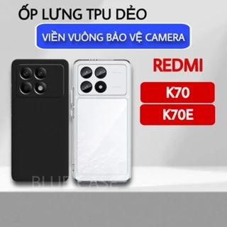 Ốp lưng Redmi K70, K70e, K70 Pro cạnh vuông | Vỏ lưng điện thoại Xiaomi bảo vệ camera toàn diện