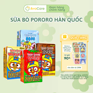 Sữa Tươi Dinh Dưỡng Pororo F&B Hàn Quốc đủ 4 vị mẫu mới hộp 140ml