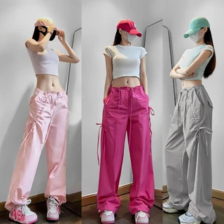 Quần dù ống rộng Parachute Pants buộc nơ Vitalita