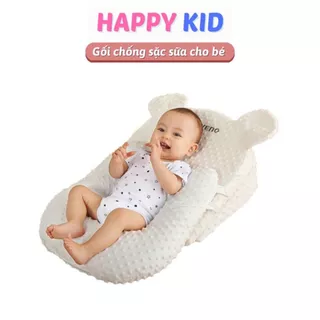 Gối chống trào ngược cho bé cao cấp Happykid, Gối chống bẹt đầu cho bé và đệm định hình ngủ đúng tư thế HK001