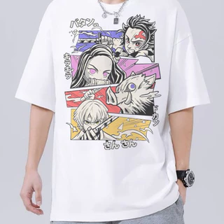 Áo Thun Form Rộng Anime, Áo thun nhiều size Kimestu no Yabai, Tanjiro, Inosuke, zenitsu, Nezuko tshirt