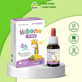 Vitamin tăng hấp thụ Canxi cho trẻ HiBone Max bổ sung Omega 3, D3, K2 lọ 20ml