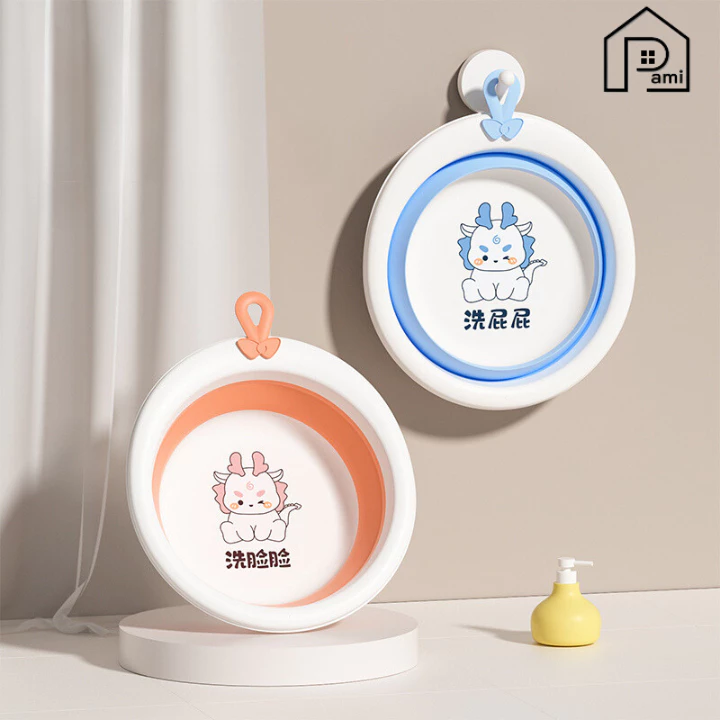 Chậu Rửa Mặt Gấp Gọn Cho Bé Sơ Sinh, Thau Cho Bé Cao Cấp, An Toàn Sức Khỏe