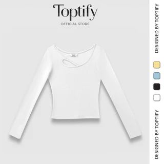 Áo croptop nữ body TOPTIFY tay dài cổ chéo khoét kiểu Sorin Top AC106