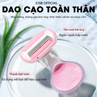 Dao cạo nữ 3158, dao cạo bikini mượt mà, cạo lông toàn thân cho nữ có hộp đựng [che tên]