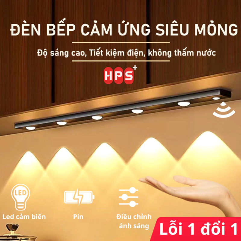 Đèn LED trang trí điều chỉnh độ sáng, Đèn cảm ứng nhà bếp, tủ quần áo siêu sáng siêu mỏng dung lượng pin cao