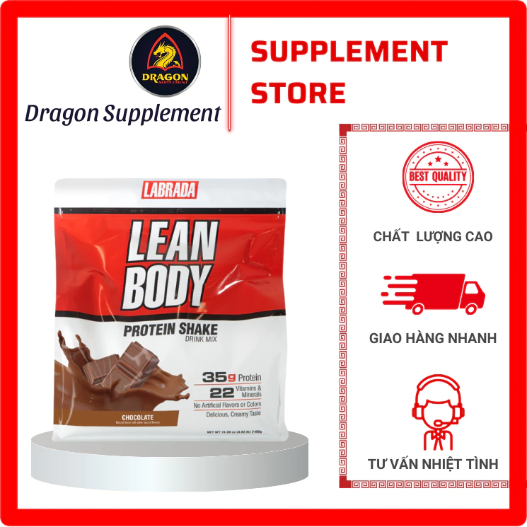 LABRADA LEAN BODY, Sữa Thay Thế Bữa Ăn Tiện Lợi, Bổ Sung 35g Protein, Vitamin Khoáng Chất Thiết Yếu, Giàu Xơ (30sv)