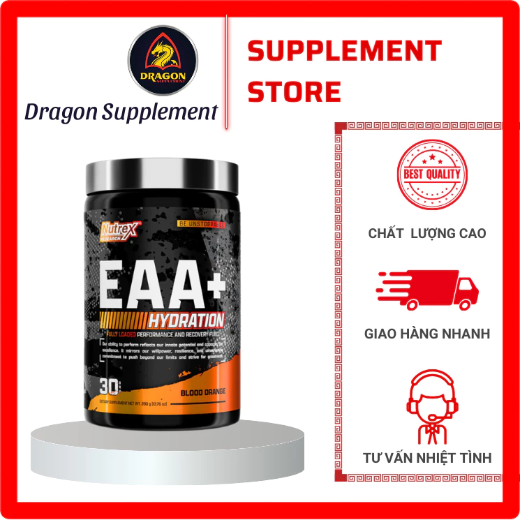 Nutrex EAA+ Hydration, Phục Hồi Thể Lực & Tăng Cơ, Sức Bền, Bổ Sung 8G EAA + 6G BCAA + 1.5G Điện giải | Made in USA