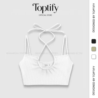 Áo croptop nữ hai dây TOPTIFY kiểu yếm cột cổ khoen ngực Rosalie Top AC46