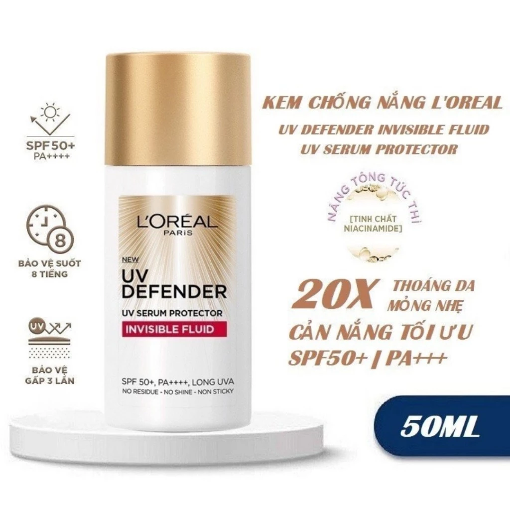 [MẪU MỚI] Kem Chống Nắng L'Oreal Paris UV Defender Serum x20 SPF 50+ PA++++ 50ml