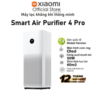 Máy Lọc Không Khí Xiaomi Smart Air Purifier 4 Pro EU Lọc 60m2 - Hàng chính hãng