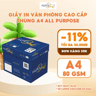 Thùng 5 ream giấy in PaperOne All Purpose Premium A4 80gsm  - Dành cho nhu cầu văn phòng, gia đình