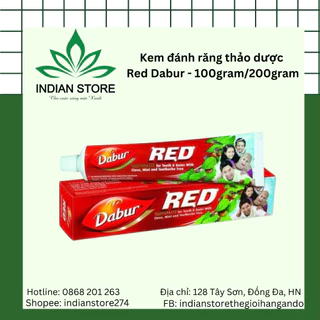 KEM ĐÁNH RĂNG THẢO DƯỢC ẤN ĐỘ - DABUR RED 200g và 100g