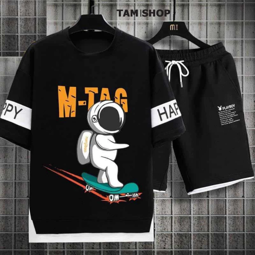 Quần áo Thun Nam ,bộ đồ unisex phi hành gia thời trang mùa hè trẻ trung năng động đa dạng phong cách M TAG TÂMSHOP C1