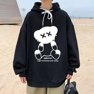 Áo hoodie gấu EMPATHY nỉ đôi nam nữ có mũ  form rộng dễ thương cute dày dặn kiểu dáng unisex thời trang - dt_shop S0