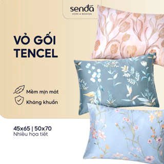 Vỏ gối Lụa Tencel Sen Đá Home Bedding 50x70 45x65 cm cao cấp họa tiết, áo gối, bao gối nằm 100% Lyocell