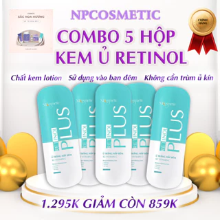 Combo 5 Hộp Kem Ủ Trắng Đêm Retinol Plus Kích Trắng, Nâng Tone Da, Dưỡng Da, Mờ Thâm Nám