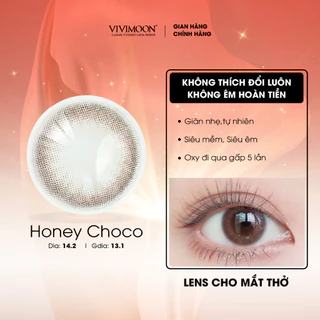 Kính áp tròng VIVIMOON Lens cận nâu tự nhiên cho mắt thở Honey Choco Giá 1 chiếc