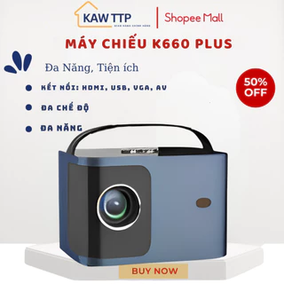 Máy chiếu mini cao cấp K660 plus, chất lượng hình ảnh 4k, độ sáng cao, bảo hành 12 tháng