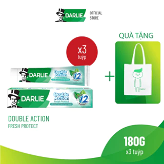 Bộ 3 Kem Đánh Răng Darlie Bạc Hà Double Action Fresh Protect 180g