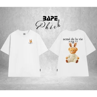 ÁO THUN ADLV RABBIT BEAR DOLL LOGO FORM RỘNG NAM NỮ UNISEX - BAPE PHẾCH