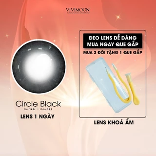 Kính áp tròng VIVIMOON LENS 1 ngày đen tự nhiên khóa ẩm Circle Black (Giá 1 chiếc)