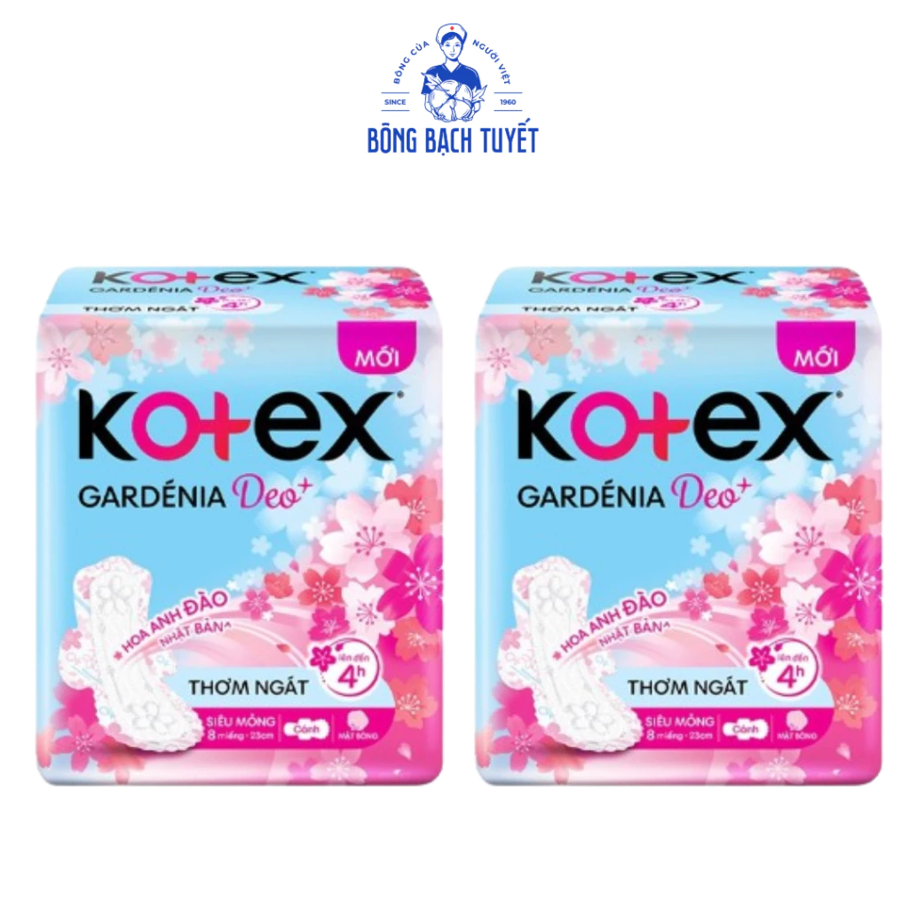 HÀNG TẶNG KHÔNG BÁN - COMBO 2 BĂNG VỆ SINH KOTEX SIÊU KHỬ MÙI HOA ANH ĐÀO 8 MIẾNG 23CM