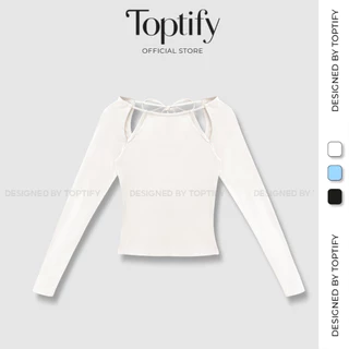 Áo tay dài nữ body TOPTIFY form dài kiểu khoét 2 vai lưng cột nơ Adore Top AC86