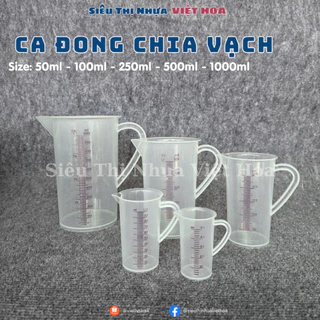 Ca đong ca pha chế 50ml 100ml 250ml nhựa dùng cho quầy nước, ca đong nhựa Châu Hưng